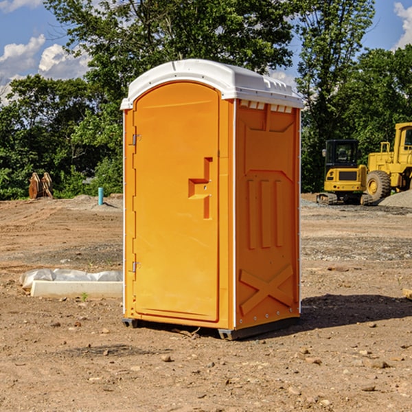 how often are the porta potties cleaned and serviced during a rental period in Dubois